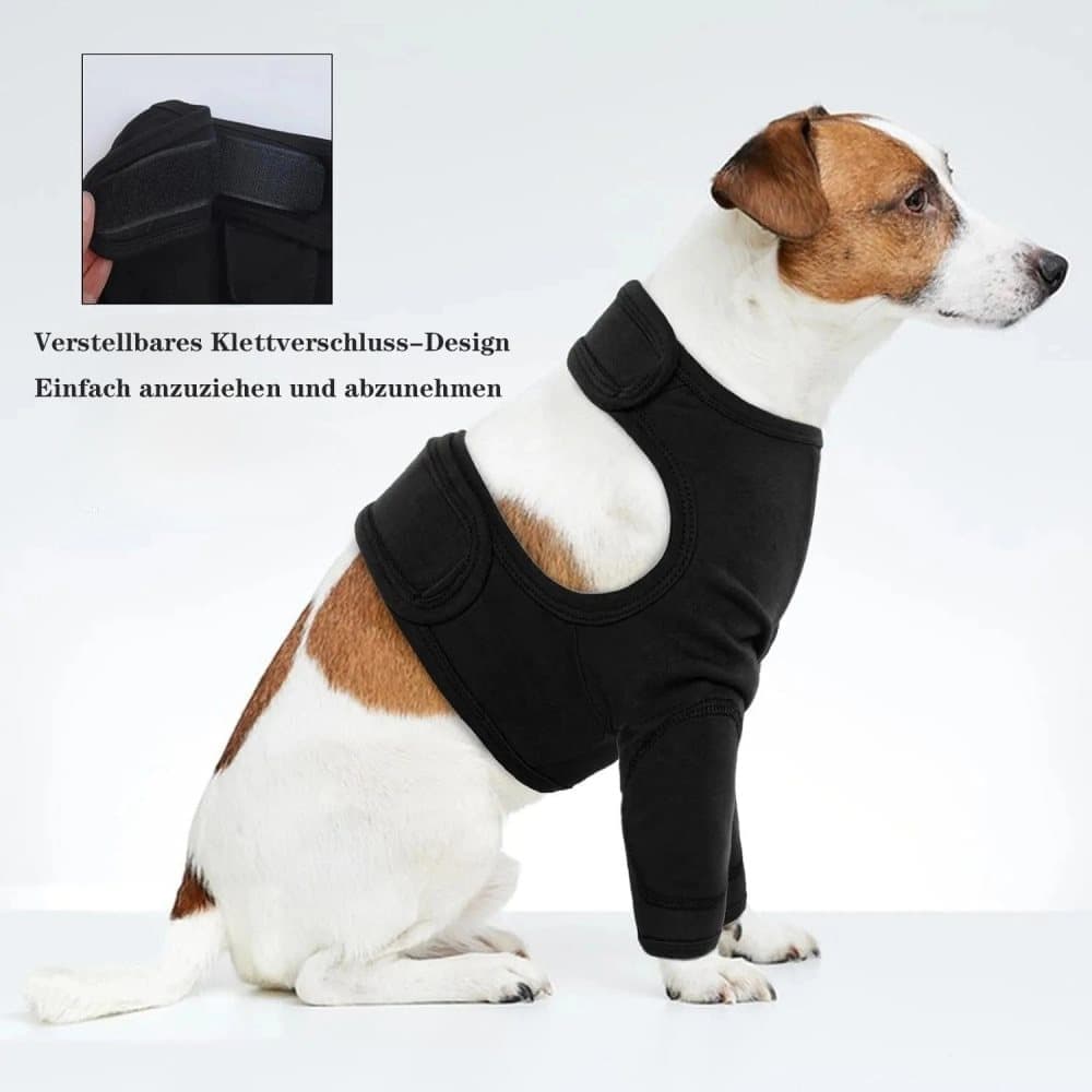 Breathable Elastic Dog Elbow Protector for Post-Surgery, Prevents Licking and Biting, M, Black