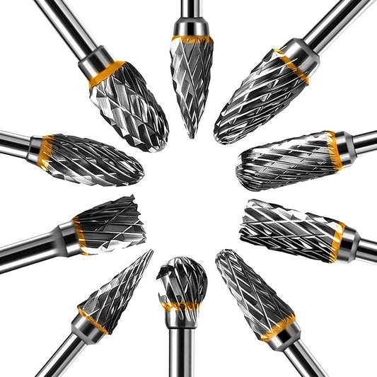 Double-sided carbide rotary cutter - Carbide rotary cutter set - 1/8" shank cutters, drill bits, DIY woodworking, engraving, metal polishing, engraving and drilling
