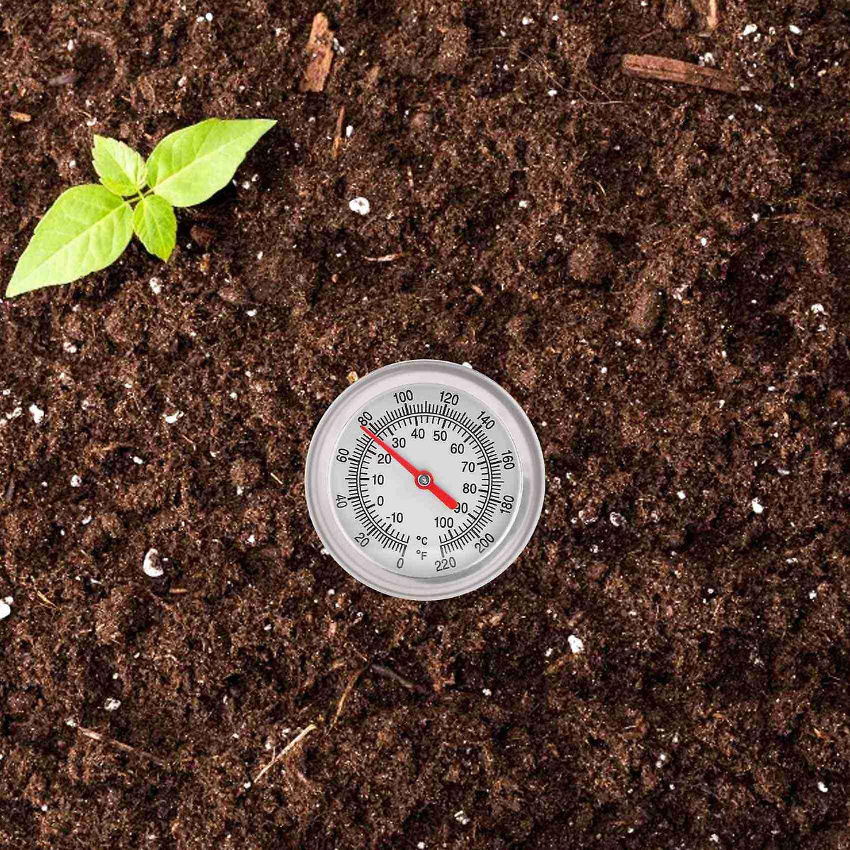 Compost soil thermometer 50 cm length stainless steel