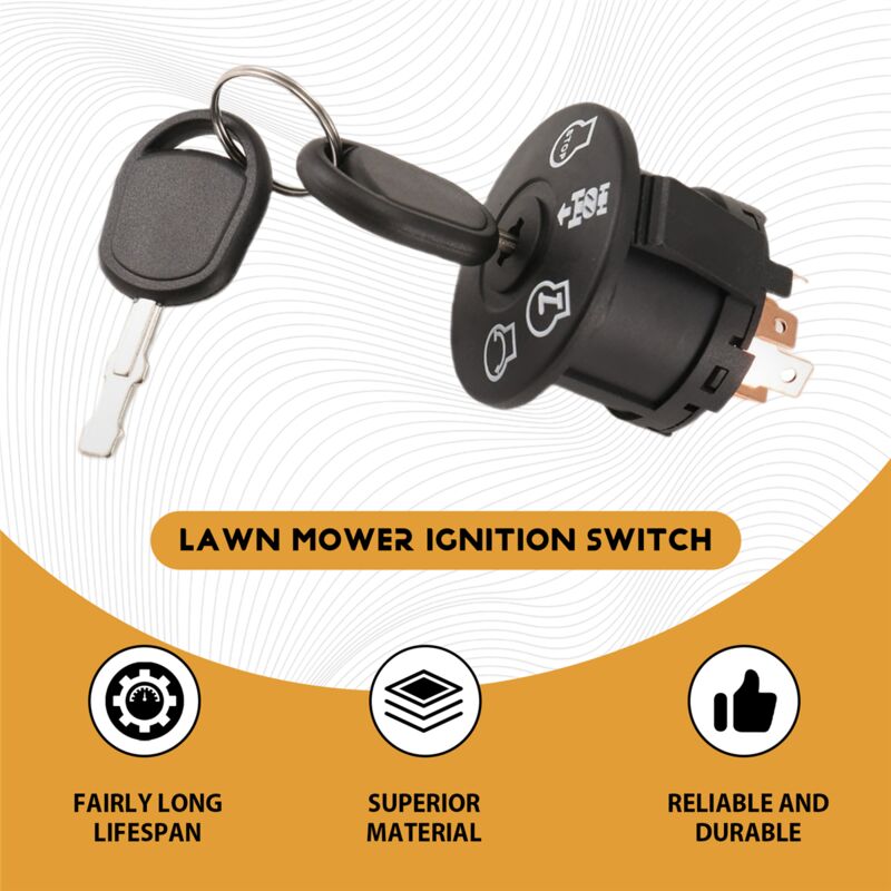 4-position ignition lock with key for riding lawn mower tractor 193350 532193350
