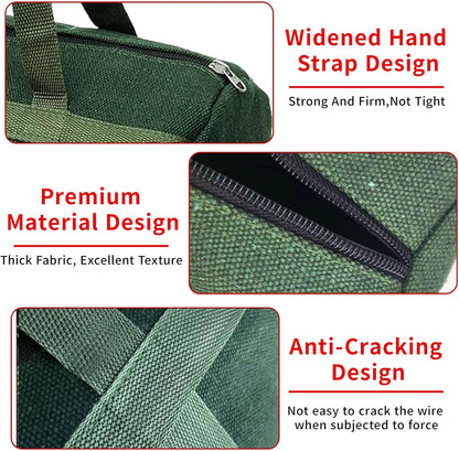 Grill Accessory Storage Bag, 24" Extra Thick Canvas Grill Utensil Storage Bag, Double Zipper Grill Tool Storage Bag, BBQ Tool Storage Bag Carry Bag for Camping Hiking Barbecue