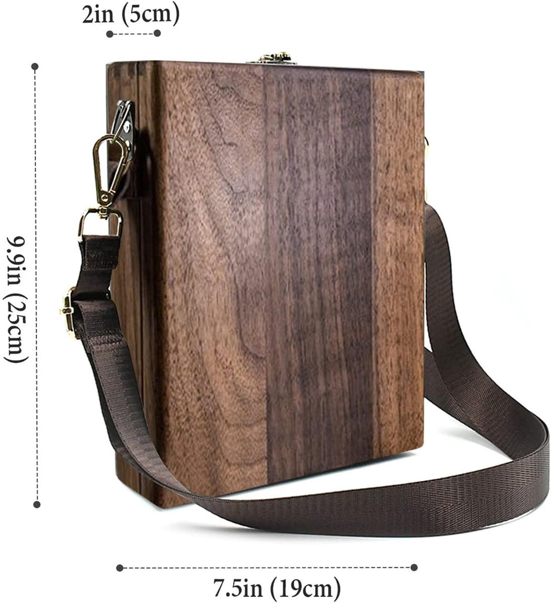 Multifunctional Wooden Shoulder Bag - Vintage Design for Artists & Writers - Artist Tool Set - Brush, Tool Storage Box - Sketch Box - Easel - with Storage Pockets and Adjustable Strap - 25x19x6 cm