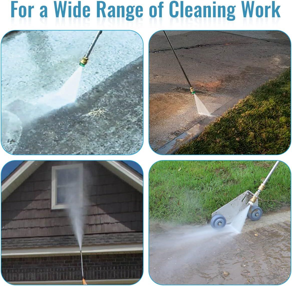 7 Pieces Pressure Washer Spray Nozzle Tips, 6.4 mm Quick Connect Colour Coded Nozzles for Power Washers up to 4000 PSI