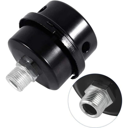 2 Pieces Air Filter Silencer, Air Compressor Filter Silencer, 3/8" Air Compressor Filter 16mm, Metal material, exhaust sound control, Black Color