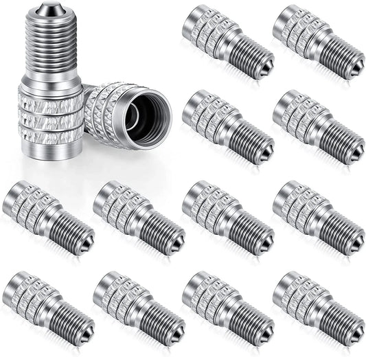 16 Pcs Flow Through Tire Valve Stem Caps, Double Valve Inflator Extensions for Truck Car RV, High Pressure, Copper Tone