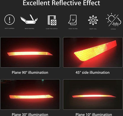 2 Rolls Class 1 Self-Adhesive Reflective Tape, Waterproof Honeycomb Safety Film for Bicycles, Trailers and Marking, White and Red, 5 cm x 3 m