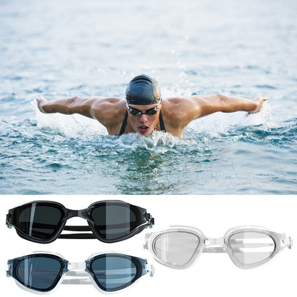 Swim Goggles for Adults, Large Frame Anti-Fog HD Myopia Swimming Goggles with Adjustable Nose Cover, Leak-Proof Seal for Men and Women, Pool and Open Water