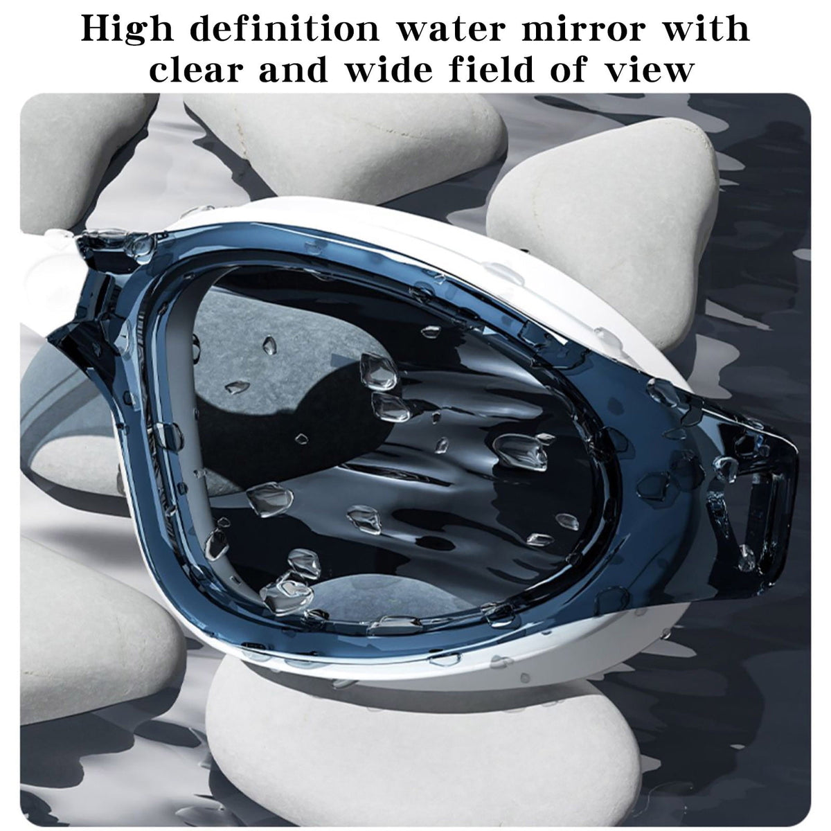 Swim Goggles for Adults, Large Frame Anti-Fog HD Myopia Swimming Goggles with Adjustable Nose Cover, Leak-Proof Seal for Men and Women, Pool and Open Water