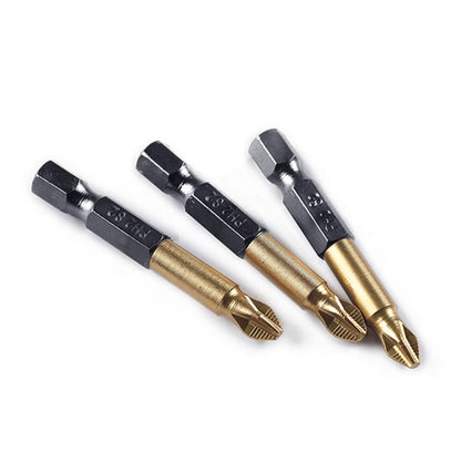 5 Pcs PH2 Phillips Screwdriver Bit Set, S2 Steel Titanium Plated Magnetic Non Slip Cross Head, 0.25 Inch Hex Shank
