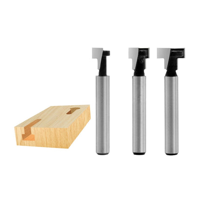 3Pcs Keyhole Router Bit Set Woodworking Milling Cutter Tool Silver, Size 4