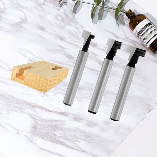 3Pcs Keyhole Router Bit Set Woodworking Milling Cutter Tool Silver, Size 4