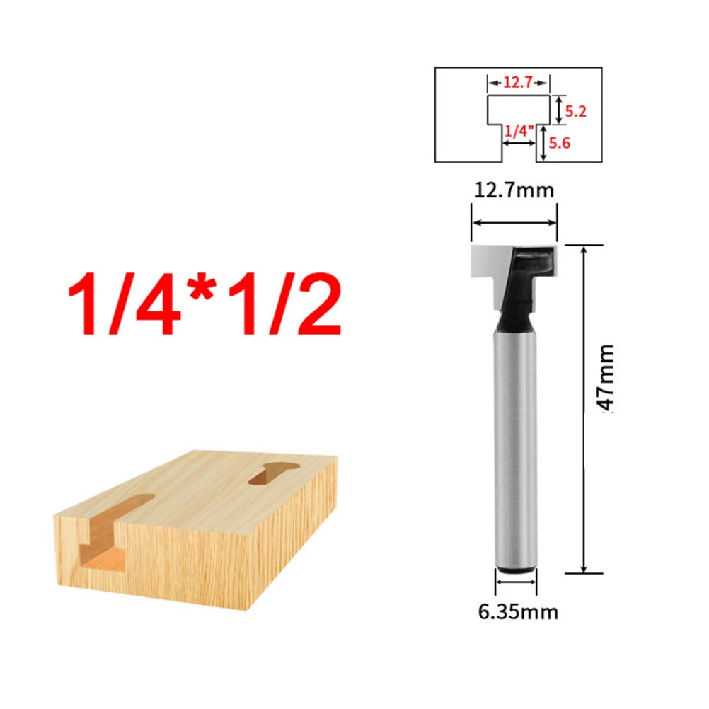 3Pcs Keyhole Router Bit Set Woodworking Milling Cutter Tool Silver, Size 4