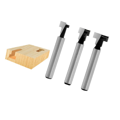 3Pcs Keyhole Router Bit Set Woodworking Milling Cutter Tool Silver, Size 4