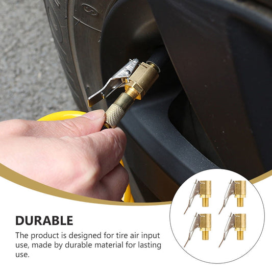 4Pcs Brass Thread Air Chuck Tire Inflator Chuck, 1.1In