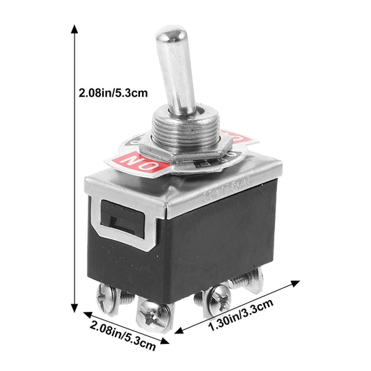 Heavy Duty Toggle Switch with Red Protective Cover, Metal 203A, 1 Set