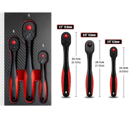 72 Tooth Quick Release Ratchet Wrench Socket Driver, 9.5mm 6.35mm