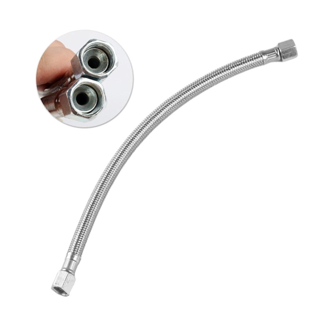 1Pc Air Compressor Flexible Hose Stainless Steel Air Pump Check Valve Connecting Tube, 350mm