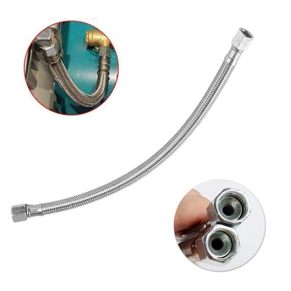 1Pc Air Compressor Flexible Hose Stainless Steel Air Pump Check Valve Connecting Tube, 350mm