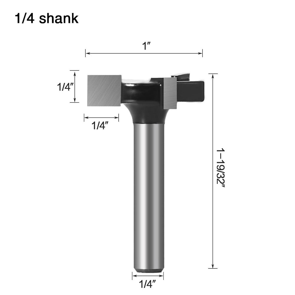 CNC Spoilboard Surfacing Router Bit, Durable Carbide Tipped Tool, Quarter Inch Shank