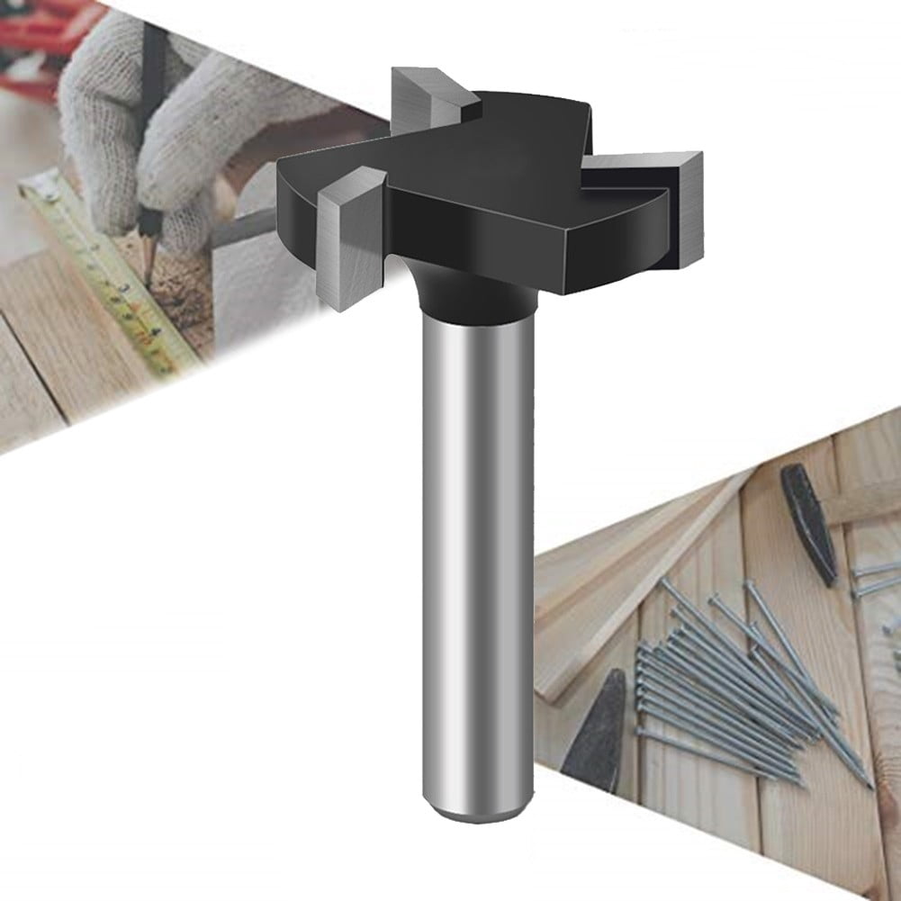 CNC Spoilboard Surfacing Router Bit, Durable Carbide Tipped Tool, Quarter Inch Shank