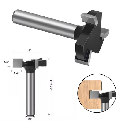 CNC Spoilboard Surfacing Router Bit, Durable Carbide Tipped Tool, Quarter Inch Shank