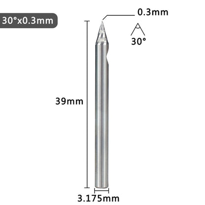 1PC Carbide V Shape Engraving Bit 20-60 Degrees CNC Router Milling Cutter for Copper Aluminum MDF, 3.175mm Shank 0.1mm 0.2mm 0.3mm Tip