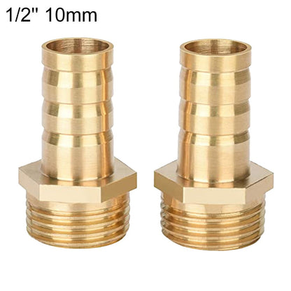 2 Pcs Brass Hose Connector Adapter Screw Connection Nozzle, 1/2 Inch 6mm to 16mm
