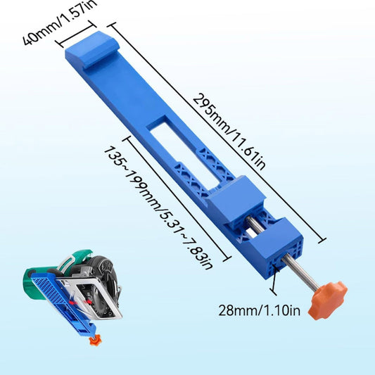 1 Piece Adjustable Cutting Machine Guide, precision circular saw milling positioning clamp for wood cutting and routing, Blue, 1.57 x 11.61 inches