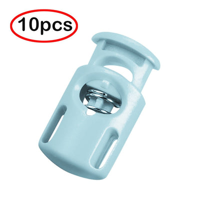 10Pcs Plastic Cord Locks, Single Hole Spring Toggle Stopper for Drawstrings, Shoelaces, Paracord, Bags, Black