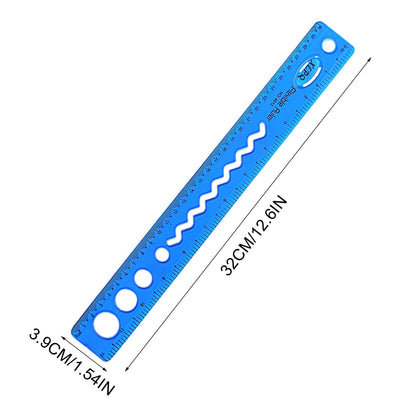 Flexible Ruler Soft Plastic Shatterproof Straight Measuring Tool for Office and School Supplies, 30cm/12inch, Red