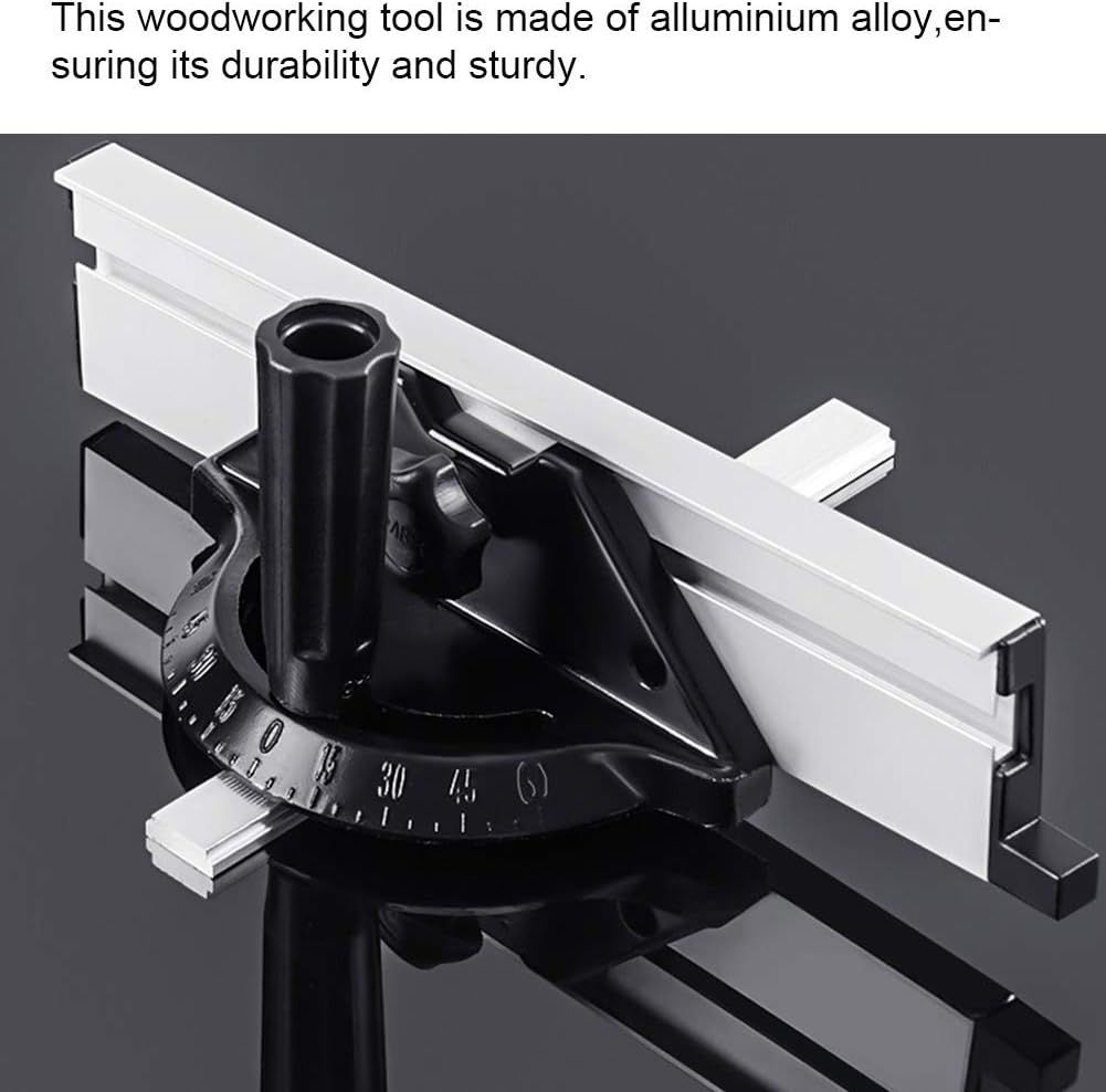 Miter Gauge Table Saw, Miter Gauge Fence System Woodworking Tools Push Block with Angle Plate Ruler, Precision Miter Gauge