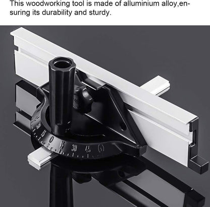 Miter Gauge Table Saw, Miter Gauge Fence System Woodworking Tools Push Block with Angle Plate Ruler, Precision Miter Gauge
