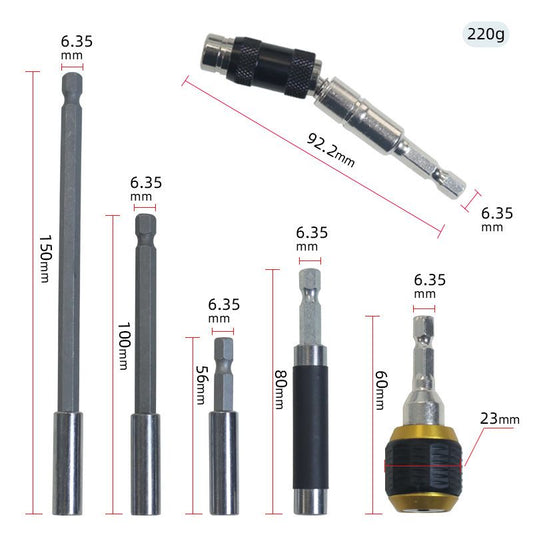 Flexible Magnetic Swiveling Bit Tip Holder Bar Set Chuck Adapter Extender Pivot Impact Driver Screw Pivoting Screwdriver Release