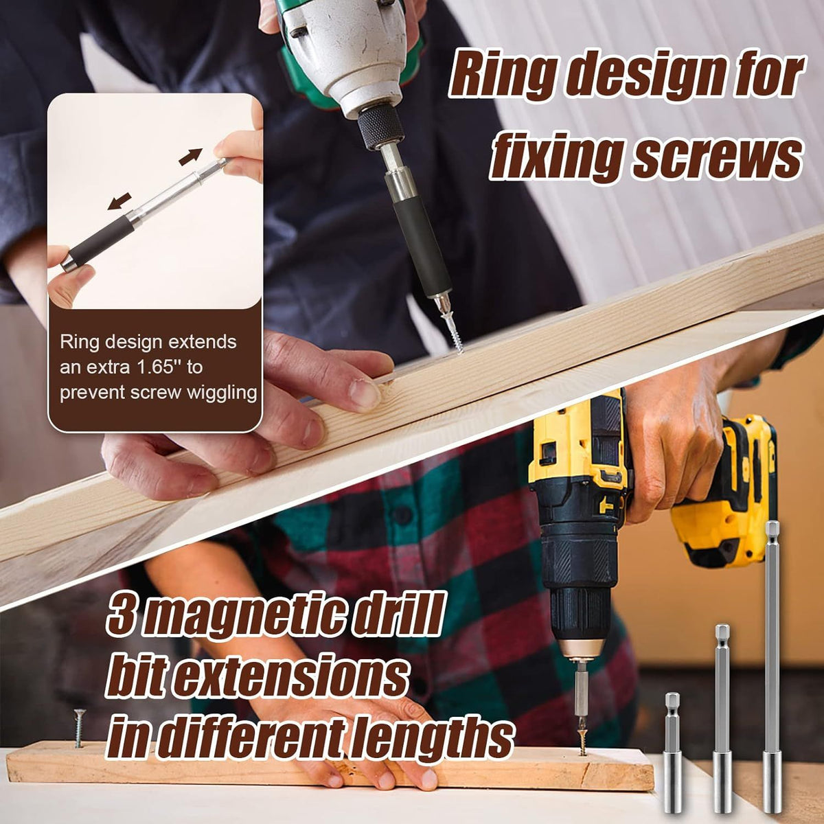 Flexible Magnetic Swiveling Bit Tip Holder Bar Set Chuck Adapter Extender Pivot Impact Driver Screw Pivoting Screwdriver Release