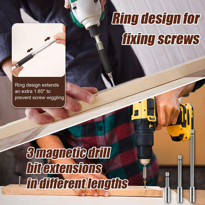 Flexible Magnetic Swiveling Bit Tip Holder Bar Set Chuck Adapter Extender Pivot Impact Driver Screw Pivoting Screwdriver Release