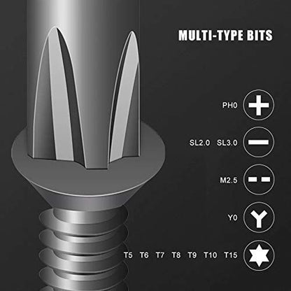 6 in 1 Screwdriver Set Magnetic Precision Double-Head Bits Adjustable Torx Cross Screw Drivers Portable Household Tools