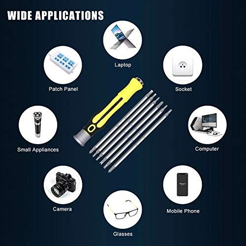 6 in 1 Screwdriver Set Magnetic Precision Double-Head Bits Adjustable Torx Cross Screw Drivers Portable Household Tools