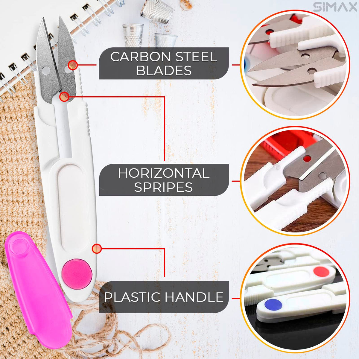 4Pcs Embroidery Scissors with Cover - Thread Snippers for Sewing Portable Scissors Fabric Scissors Bonsai Scissors Snips Scissors