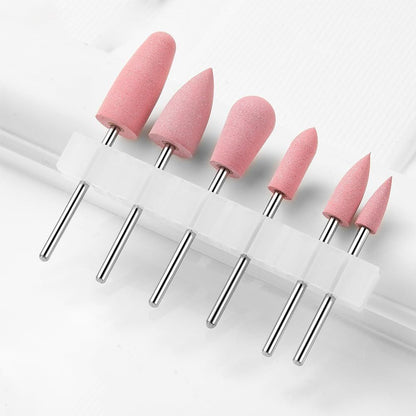 6Pcs Nail drill bit,3/32 inch Bits ,silicone drill bit, suitable for polishing and polishing natural nails to remove tiny dust