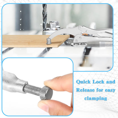 2 Pieces Drill Press Locking Clamp Fix Clamp Drill Press Vise Bench Clamp Woodworking Vise Welding Clamp Drill Press (9 Inch)