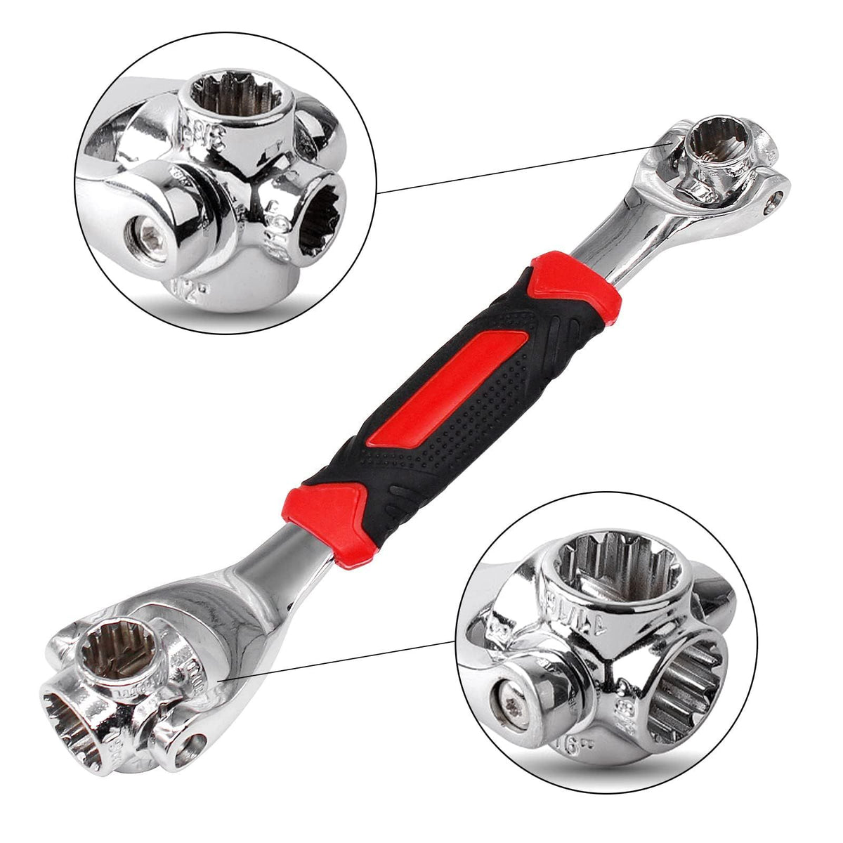 52 in 1 Socket Wrench, Stainless Steel Professional Multi-Functional Rotating Tools, 360 Degree Revolving Spanner