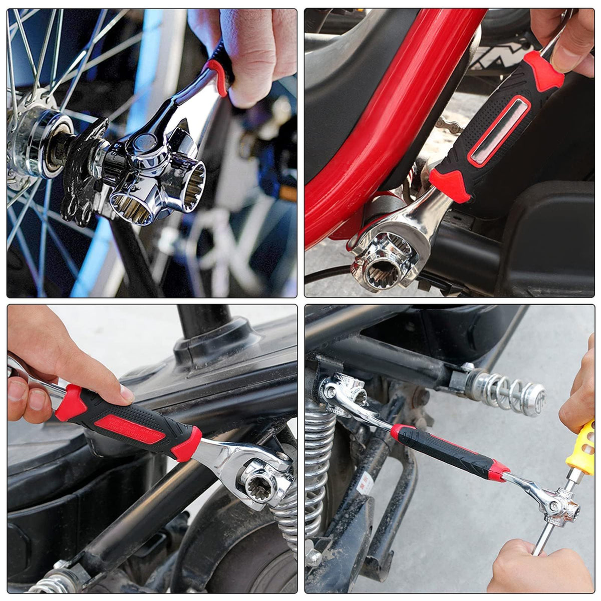 52 in 1 Socket Wrench, Stainless Steel Professional Multi-Functional Rotating Tools, 360 Degree Revolving Spanner