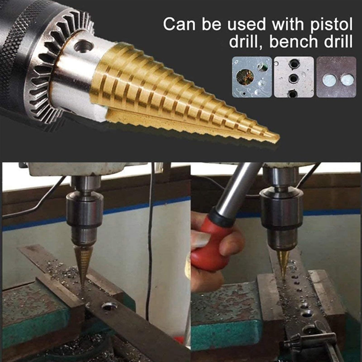 3-12 mm 4-20 mm High-Speed Steel Coated Step Drill Bit High Speed Steel Metal Wood Hole Cutter Cone Drilling Tool