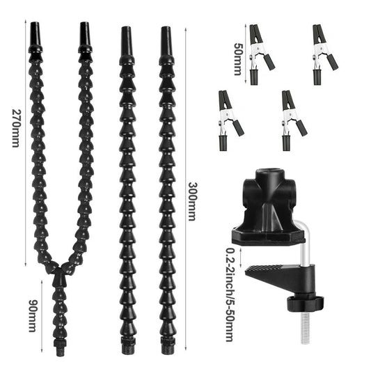 4 Flexible Arm Helping Hands Third Hand Soldering Tool PCB Holder Welding Stand Black for PCB Repairing Circuit Board