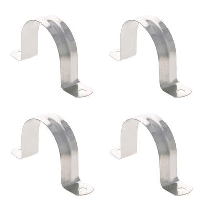 4Pcs Rigid Pipe Strap Tension Tube Clip Clamp Stainless Steel Rigid Pipe Straps with 2 Holes Tube U Bracket Clamp Hanger 50mm Pipe