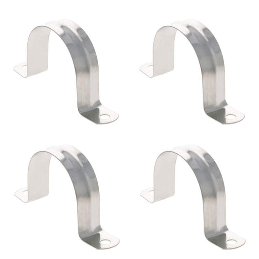 4Pcs Rigid Pipe Strap Tension Tube Clip Clamp Stainless Steel Rigid Pipe Straps with 2 Holes Tube U Bracket Clamp Hanger 50mm Pipe