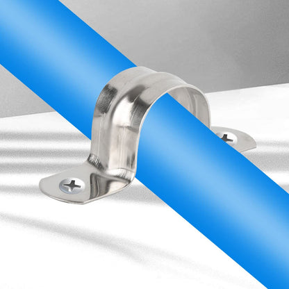 4Pcs Rigid Pipe Strap Tension Tube Clip Clamp Stainless Steel Rigid Pipe Straps with 2 Holes Tube U Bracket Clamp Hanger 50mm Pipe