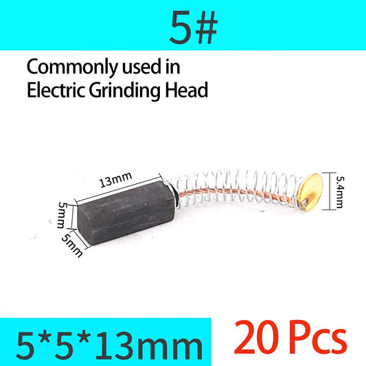 20 Pcs Motor Carbon Brush 5x5x13mm Angle GrinderPolisher/Hand Drill Carbon Brushes For Replacement Generic Electric Motor （5#）