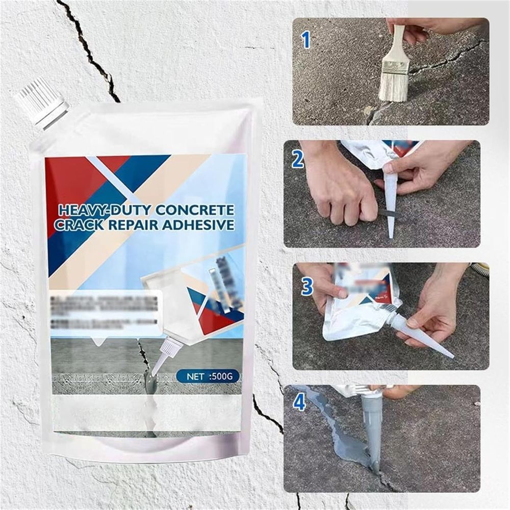 Heavy-Duty Concrete Crack Repair Adhesive, 200/500g, Quick Drying Adhesive Outdoor, Concrete Outdoor Waterproof, Crack Repair Sealant