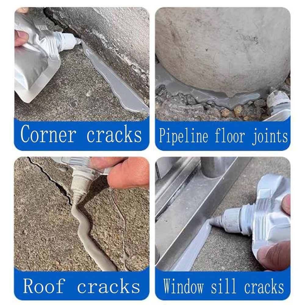 Heavy-Duty Concrete Crack Repair Adhesive, Concrete Sealer Outdoor Waterproof, Quick-Drying Waterproof Sealing Adhesive, for Home Repairs, Construction Projects, and Renovations